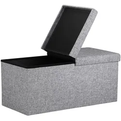 Casaria Casaria Faltbare Sitztruhe mit klappbarem Deckel hellgrau - 80x40x40cm