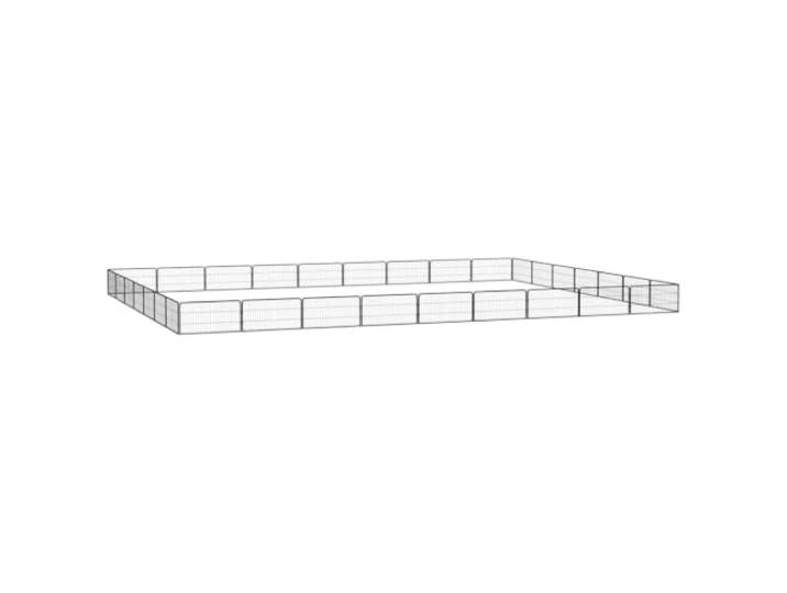 Laufgitter für Hunde, 32 Paneele, Schwarz, 100 x 50 cm Pulverbeschichteter Stahl, robust, stabil, einfache Montage, Verwendung im Außenbereich