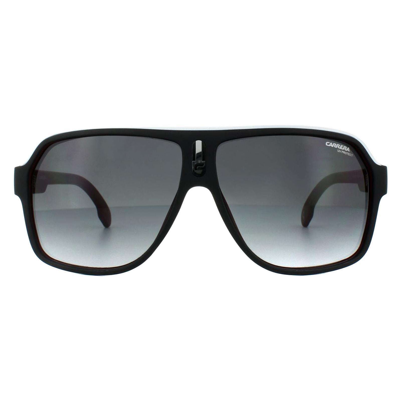 Carrera Aviator unisex zwart wit rood donkergrijze gradiënt zonnebril