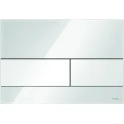 TECEsquare WC-Betätigungsplatte Glas für Zweimengentechnik, 9240800, Farbe: Glas weiss glänzend, Tasten weiss glänzend