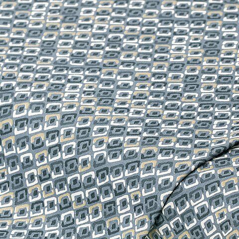 Baumwollstoff Raute "Mona", jeans/natur