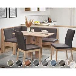 Schösswender »Inka« Eckbankgruppe II 127x167 cm / Gavin 203 dunkelbraun / offen / Spitzecke / Appalachian Oak Dekor