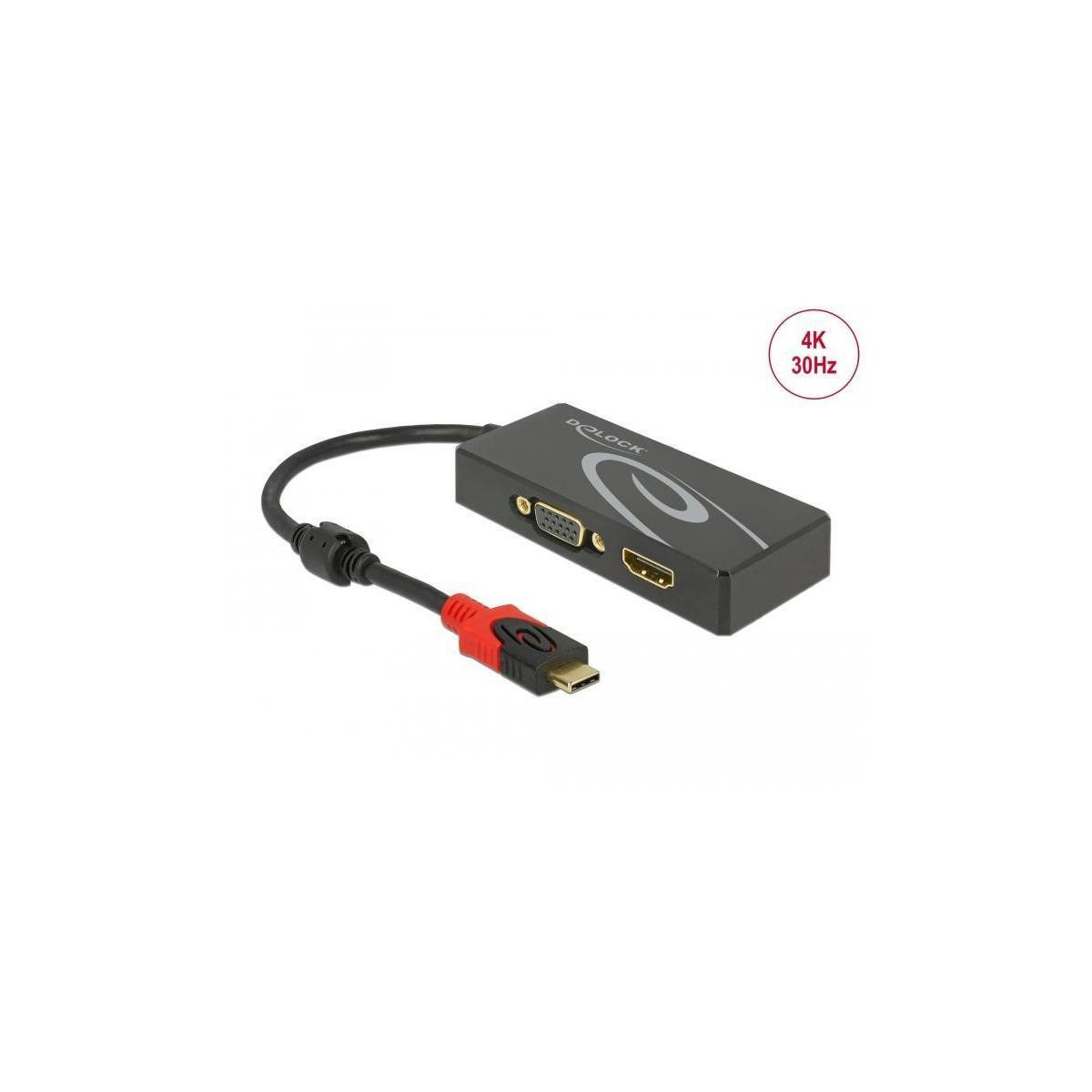 Delock USB-C naar HDMI en VGA adapter
