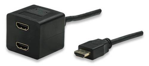 TECHly ICOC-HDMI-F-002 HDMI Adapter [1x HDMI-Stecker - 2x HDMI-Buchse] Schwarz 3.00 m