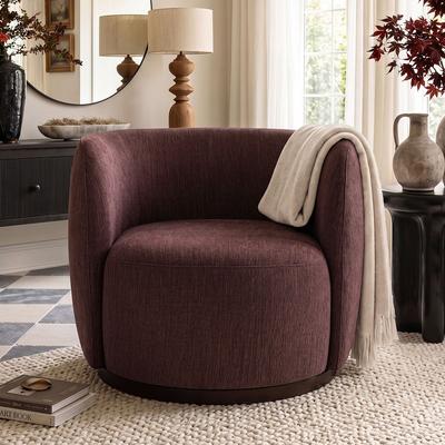 Housely Modern Upholstered Swivel Barrel Accent Chair Single