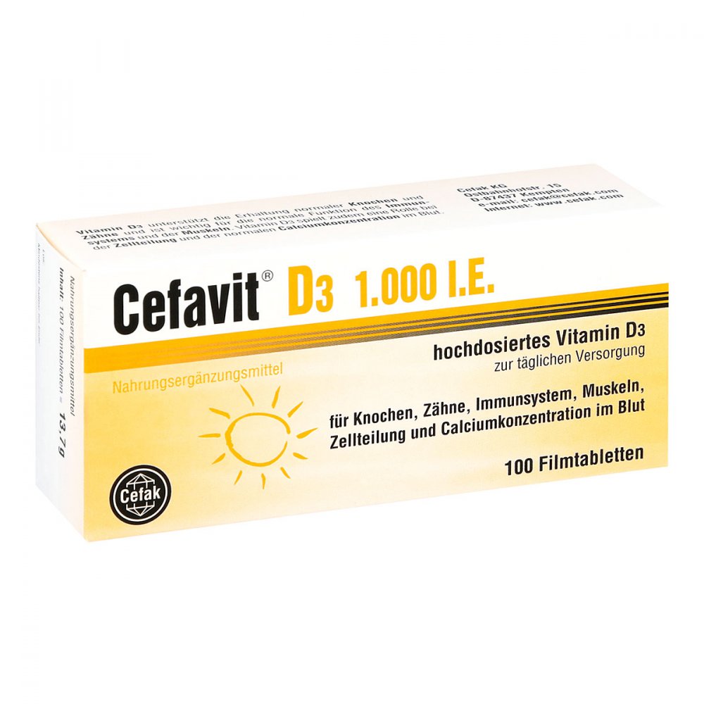 Cefak KG Cefavit D3 1.000 I.e. Filmtabletten 12490009