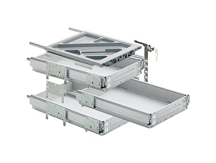 HETTICH Systema Top 2000 Container-Set Sil Sys, Vollauszug, ET 530, Silber