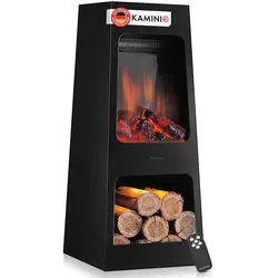 KAMINIO KAMINIO Elektrischer Gartenkamin KAI L - Elektro Terrassenofen - Schwarz