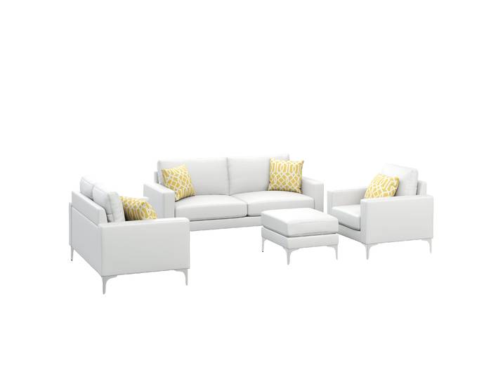 Sofa Set Leder LEX weiss