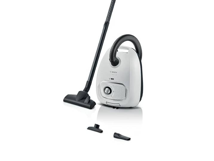 Bosch BGB41WH1 Série 4 - Aspirateur traîneau avec sac\, Accessoires intégrés Aspirateur avec sac XL\, brosse tissus et fentes\, filtre lavable\, fabriqué en Allemagne