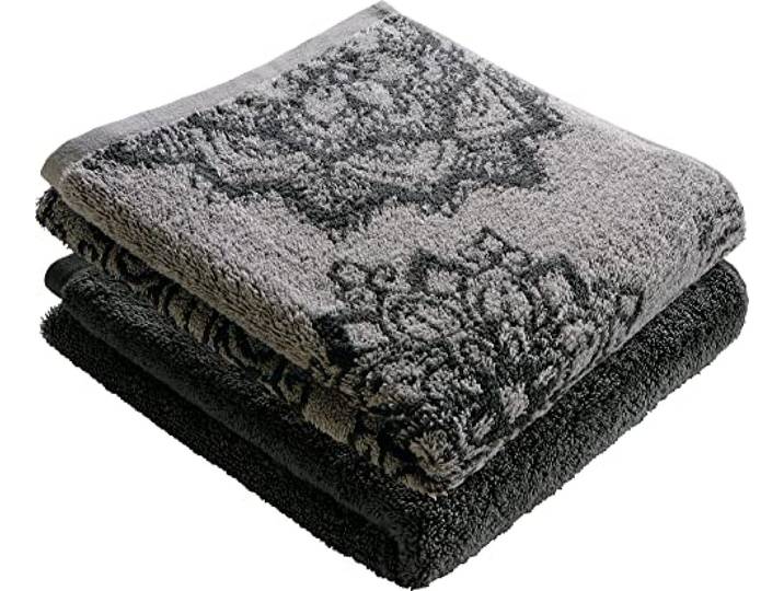 Erwin Müller Duschtuch Bühl 2er-Pack anthrazit Größe 70x140 cm - besonders flauschig, voluminös, äußerst saugfähig