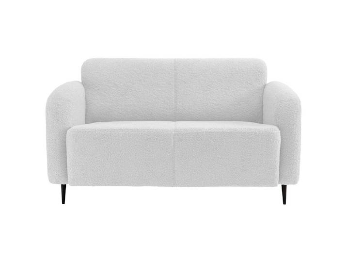 2-Sitzer-Sofa Marone Weiß Teddystoff