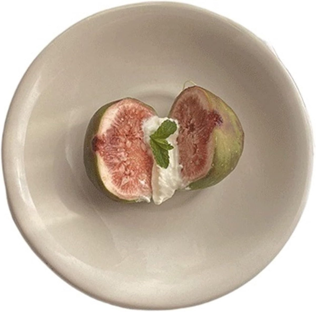 Crèmewit Keramisch Diep Eetbord en Fruitschaal met een diameter van 15 cm voor dagelijks gebruik