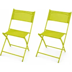 Mojawo, Gartenstühle, 2er Klappstuhl Gartenstuhl Campingstuhl Klappbar klappbar Limegrün