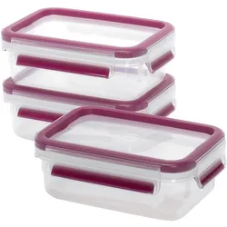 EMSA Frischhaltedose Clip & Close 0,55 Liter 3er Set himbeer