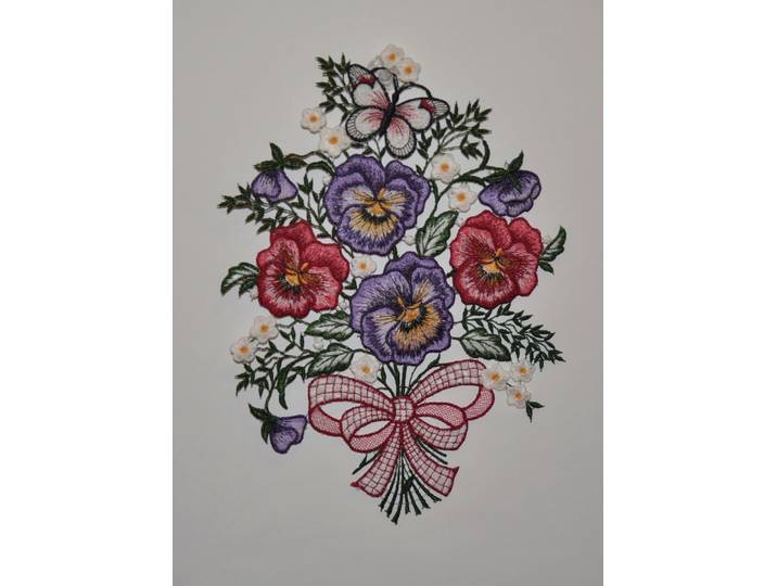 Fensterbild STICKEREIEN PLAUEN Veilchen Gr. 1, bunt, B:20cm H:28cm, Textil, Fensterbilder, Fensterbild