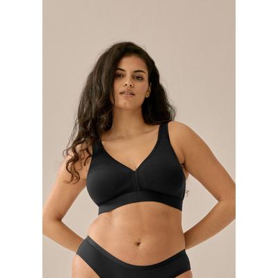 Bügelloser BH NATURANA "Athleisure", Damen, Gr. 105, Cup C, schwarz, Obermaterial: 95% Baumwolle, 5% Elasthan, BHs