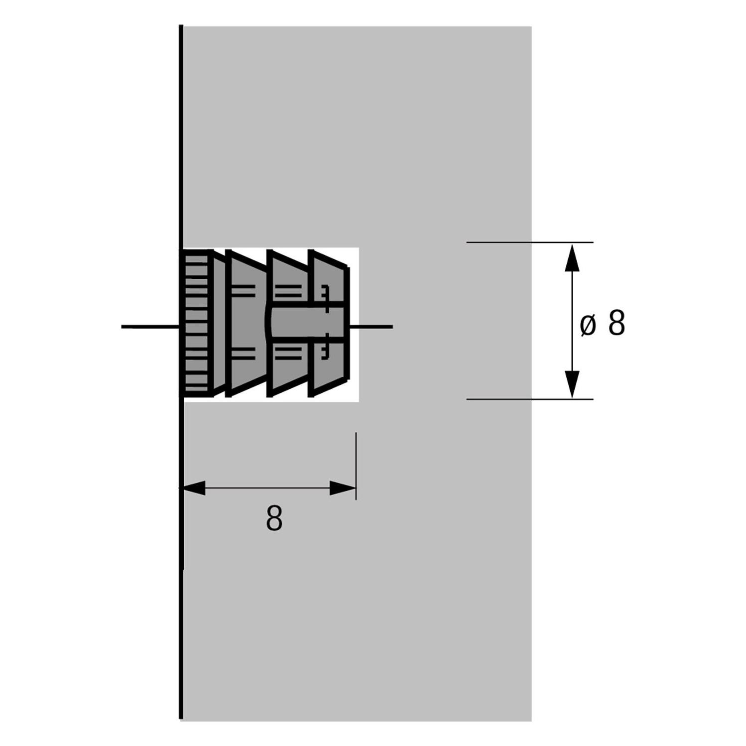 Hettich Muffe Nr.30 für Gewinde M4 D 8mm, Kunststoff weiss (1 Stk.) (228812)