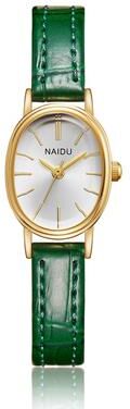 Fabled Fashion Studio Elegant Oval Quartz Watch For Women green
