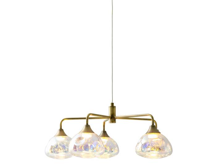 Näve Led-Hängeleuchte Varna, Messingfarben, Metall, Glas, 120 cm, Lampen & Leuchten, Innenbeleuchtung, Hängeleuchten, Pendelleuchten