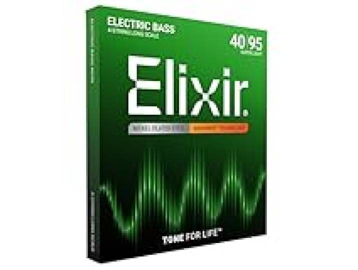 Cordes Elixir® en Acier plaqué Nickel avec revêtement NANOWEB® pour basse 4 cordes, Long Scale, Super Light (.040-.095)