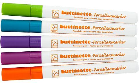 buttinette Porzellanmarker "Trend", 5 Stifte