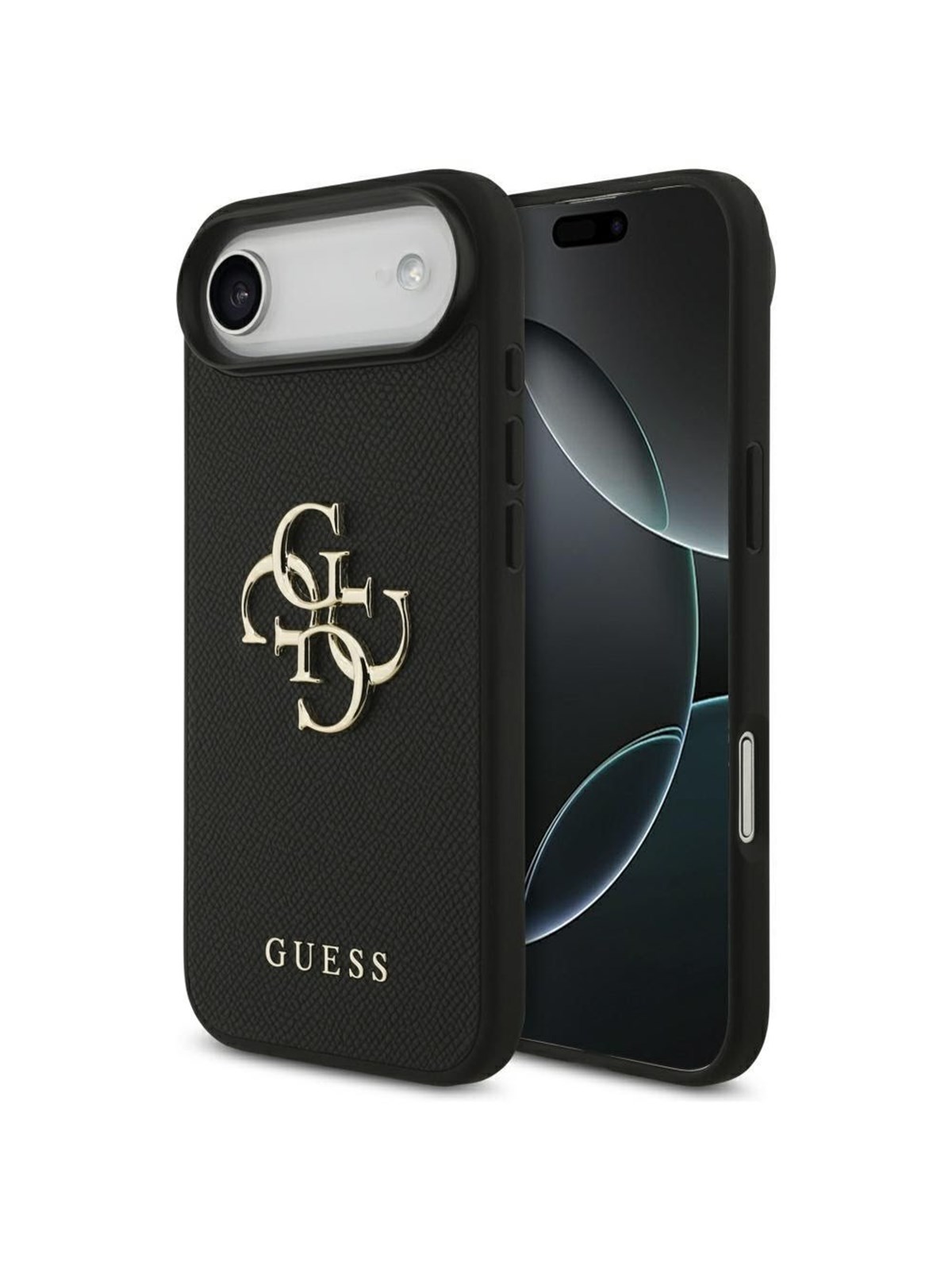 GUESS Grained Big 4G & Classic Logo case for iPhone Air - black