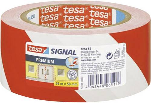 tesa PREMIUM 58131-00000-01 Markierungsklebeband tesa SIGNAL Rot, Weiß (L x B) 66 m x 50 mm 1 St.