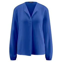 Bluse offenem Reverskragen Peter Hahn blau, 38