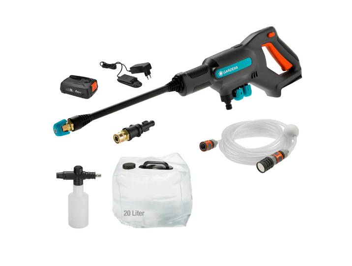 Akku-Hochdruckreiniger GARDENA Gardena AquaClean 24/18 V P4A Premium , schwarz (bunt), Hochdruckreiniger, Akku-Hochdruckreiniger