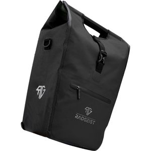 Radgeist Gepäckträgertasche SB-BL-14, schwarz, 28 Liter, Umhängetasche, wasserabweisend, reflektierend