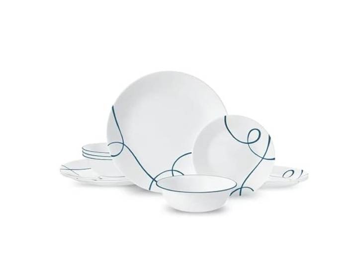 Corelle Lia Geschirrset, 12-teilig, splitter- und rissfest, Service für 4 Personen