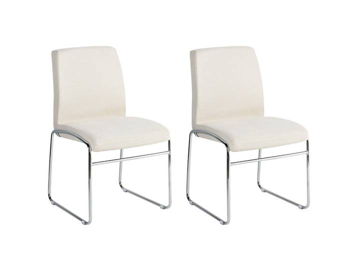 ESSZIMMERSTUHL 2er-Set Stoff Hellbeige Lecco