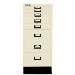 Bisley MultiDrawerTM | Inkl. Sockel, DIN A4, 8 Schubladen - 669 hellelfenbein