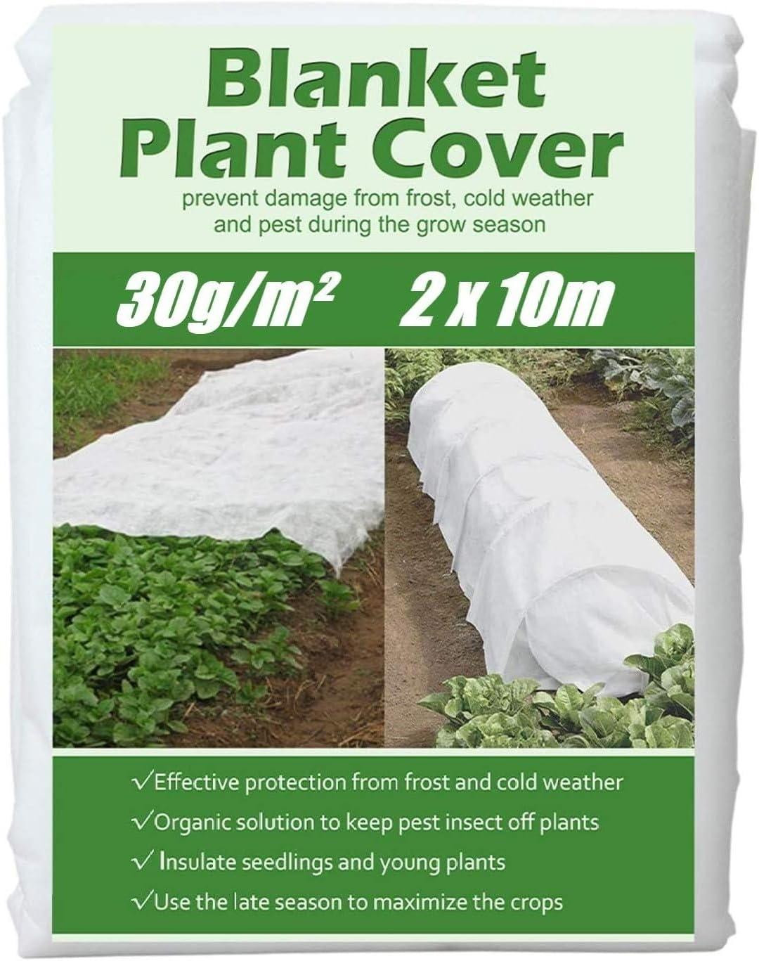 Selius Plantvorst Bescherming Fleece, 2 x 10M Tuinvlies 30gsm voor Winter Plantbescherming