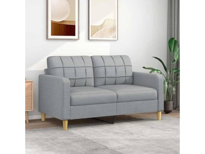 KFPOERTFGD 2-Sitzer-Sofa, Hellgrau, 140 cm Sitzbreite, Stoff Wohnzimmer Sitzgelegenheit, Modernes Design, Einfache Montage