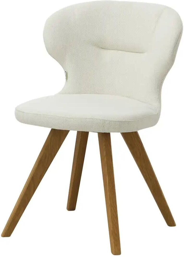 smart Polsterstuhl aus Eiche Massivholzgestell Haru ¦ creme ¦ Maße (cm): B: 57