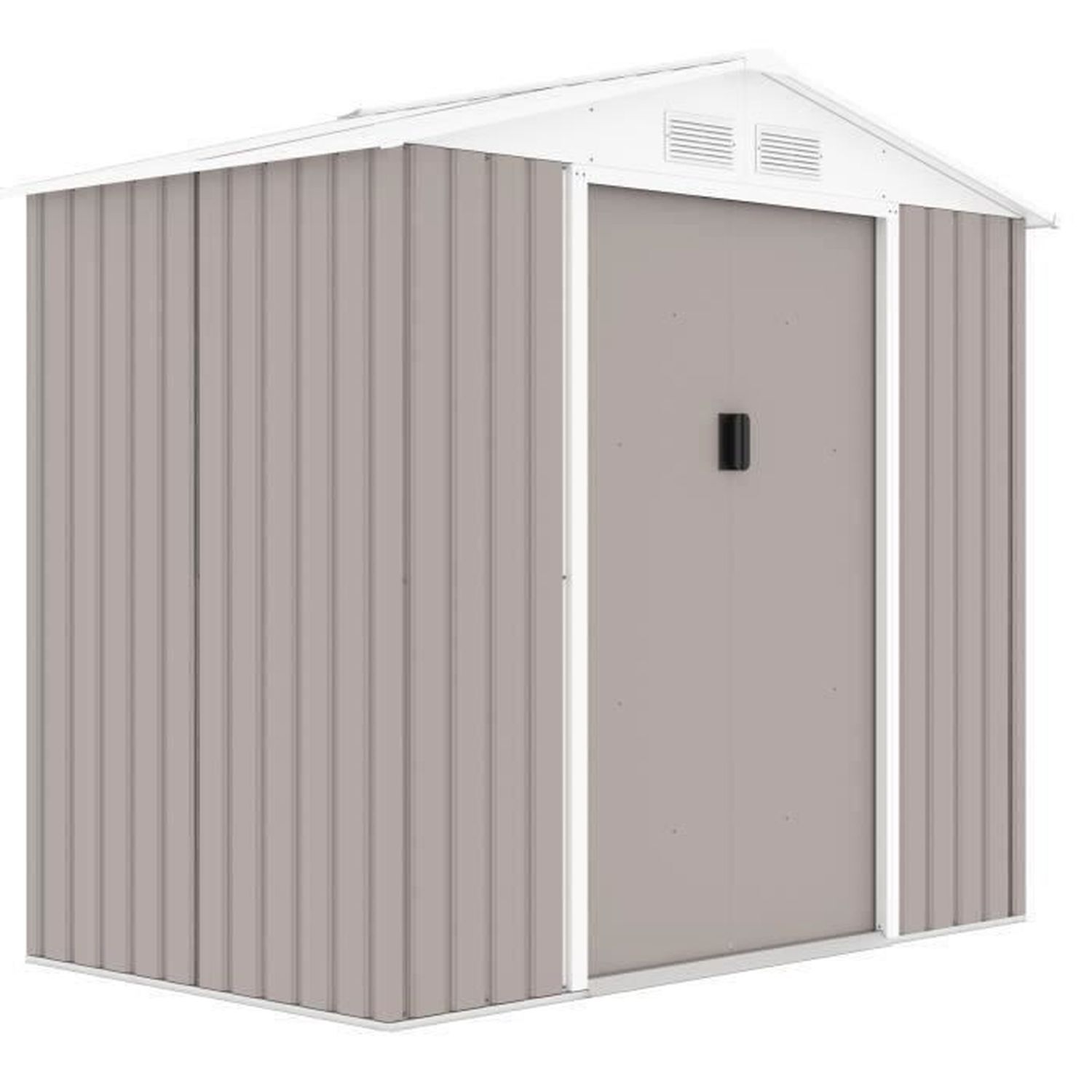 ARCHER Metall-Gartenschuppen 2,71 m² taupe, doppelte abschließbare Schiebetüren, verzinktes Stahlblech, inkl. Ankerset