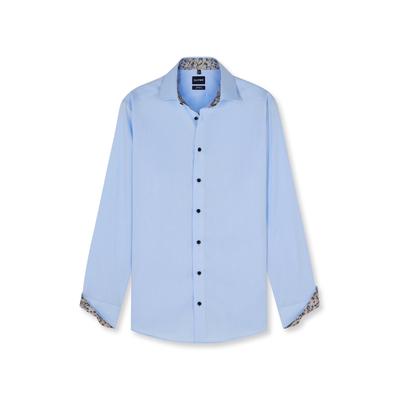 Businesshemd OLYMP "OLYMP Luxor, Modern Fit, Global Kent mit extra langem Arm", Herren, Gr. 48, Normaler Arm, blau (sky), 100% Baumwolle, Hemden