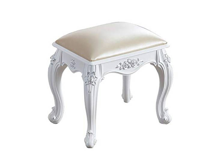 Daoyuan Schminktisch Hocker,PU Leder Fußhocker/Gepolsterte Ottomane Hocker/Makeup Vanity Hocker/Stuhl/Quadrat Fußstütze Holzbeine Für Wohnzimmer Schlafzimmer
