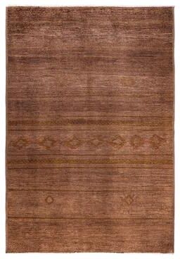 Overton "Modern One-of-a-Kind Handmade Area Rug - Beige, 6' 0"" x 8' 10"" - 6' 0"" x 8' 10"""
