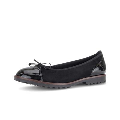 Ballerina GABOR "Sportliche Ballerina", Damen, Gr. 42,5, schwarz, Schuhe Ballerina