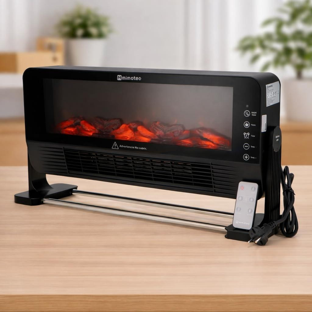 Mimotec Elektrische kachel Black Calls, 2000 W, met vlammensimulatie en stille werking