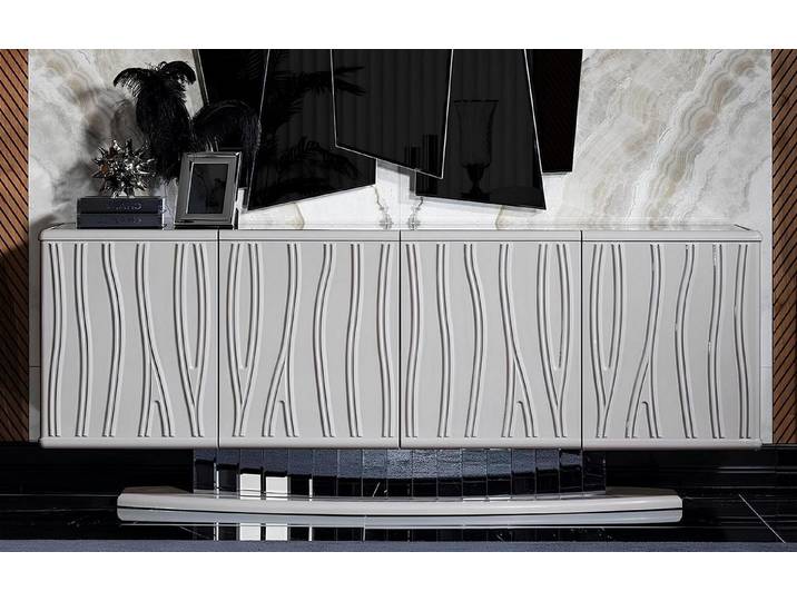 Xlmoebel Sideboard XLMOEBEL Holzsideboard in Weiß mit eleganter Optik und Stauraum (Sideboard, Holzsideboard Weiß), Made in Europa