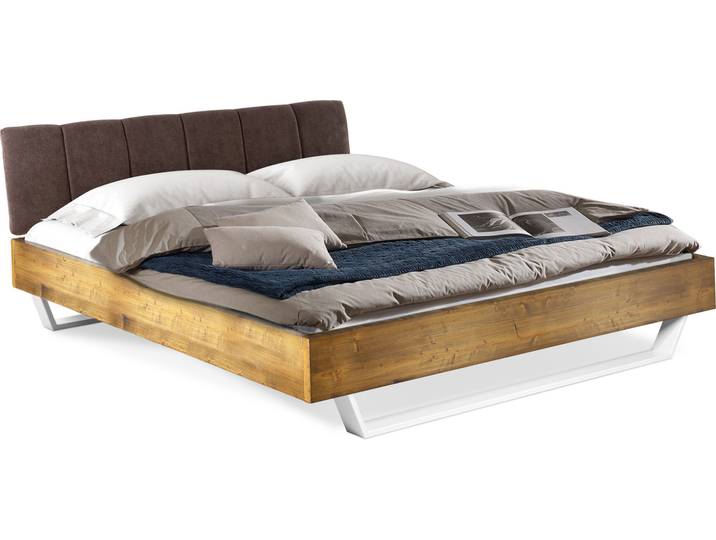 CURBY Kufenbett mit gestepptem Kopfteil, Material Massivholz