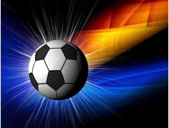 Fototapete PAPERMOON Fussball , bunt, B:2,5m L:1,86m, Vlies, Tapeten, Fototapete