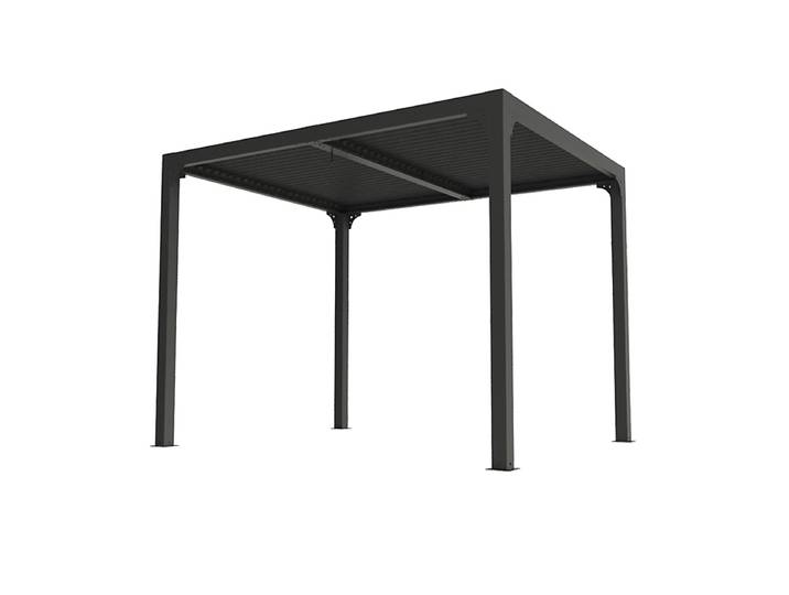 Pergola bioclimatique ALUMINIUM balcon et terrasse coloris gris anthracite / Surface de protection : 7,20 m²