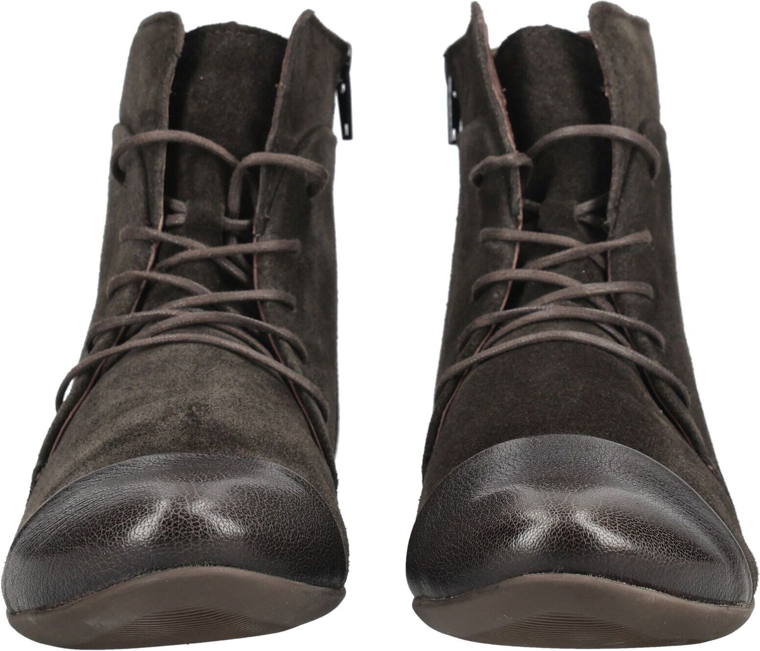 Think! Schnürstiefelette THINK "Think Stiefelette Leder", Damen, Gr. 41, Leder, mocca, Schuhe Schnürstiefelette