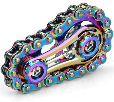 Uplifted Finds Sensory Bike Chain EDC Metal Fidget Spinner Anti Stress Relief Toy For ADHD And Autism black