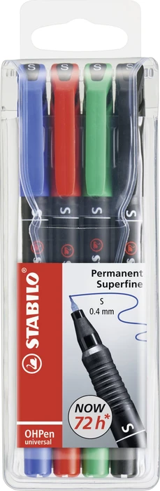 STABILO OHPen Universal Permanent S, 4St Gehäuse